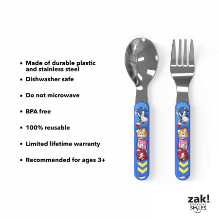 Sonic The Hedgehog and Friends Kid's Fork and Spoon Set